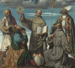 обоя moretto, da, brescia, the, madonna, and, child, with, saints, фрагмент, рисованные