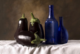 Картинка еда баклажаны бутылки фиолетовый