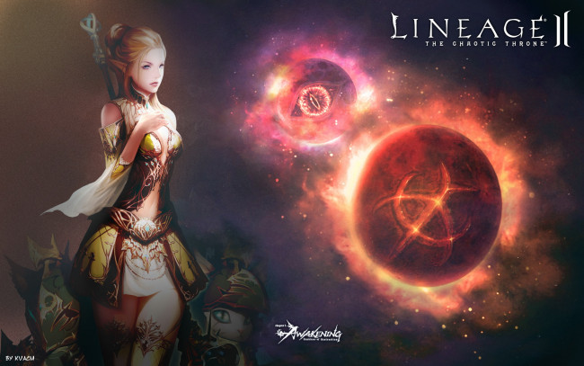 Обои картинки фото видео, игры, lineage, ii, goddess, of, destruction, девушка, планеты