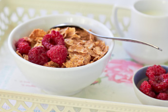 Картинка еда разное малина хлопья