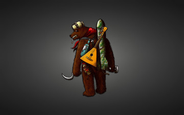 Картинка медведь рисованные минимализм оружие балалайка ракета сигарета серп молот