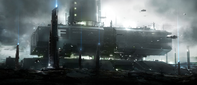 Обои картинки фото фэнтези, космические корабли,  звездолеты,  станции, space, звездолеты, станция, космическая, elevator, челноки