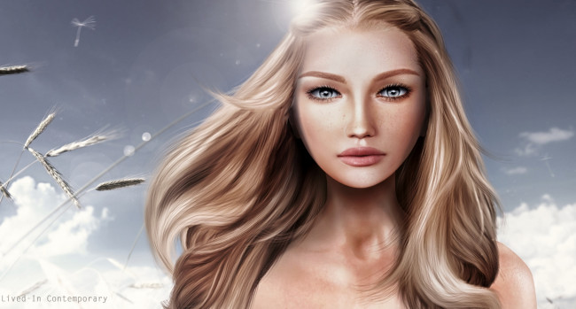 Обои картинки фото 3д графика, portraits , портрет, блондинка, волосы