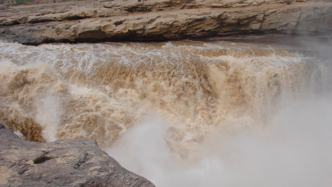 Обои картинки фото природа, водопады, river, yellow, hukou, waterfall, china