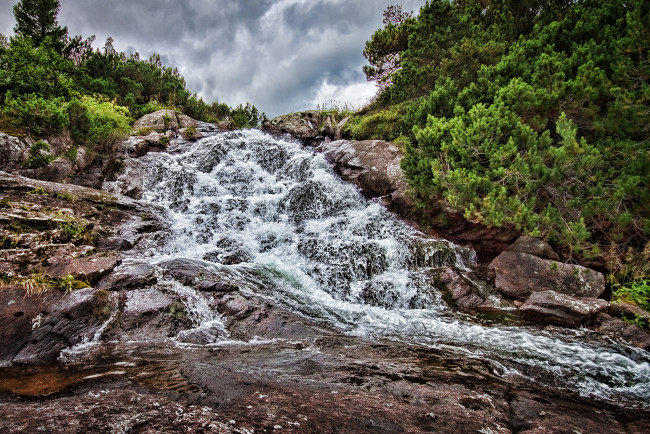 Обои картинки фото природа, реки, озера, ручей, лес, склон