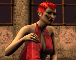 Картинка 3д+графика _science+fiction фон взгляд девушка