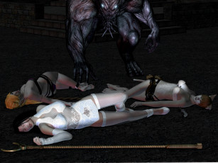 Картинка 3д+графика фантазия+ fantasy девушки оружие существо