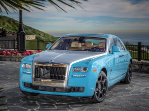 обоя автомобили, rolls-royce, ghost, alpine, trial, centenary, collection, us-spec, 2013г, синий