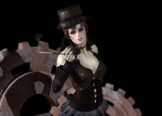 Картинка 3д+графика люди+ people девушка взгляд фон сигарета