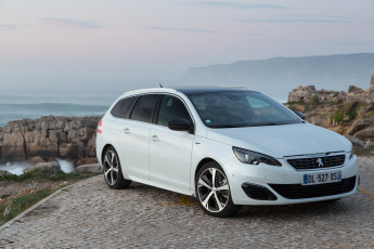 обоя автомобили, peugeot, 308, gt, sw, 2014г, серый