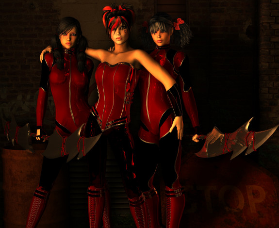 Обои картинки фото 3д графика, люди , people, девушки, взгляд, фон