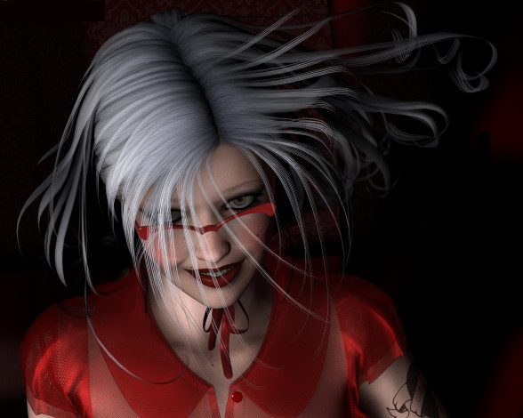 Обои картинки фото 3д графика, люди , people, девушка, взгляд, фон