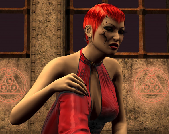 Обои картинки фото 3д графика, _science fiction, фон, взгляд, девушка