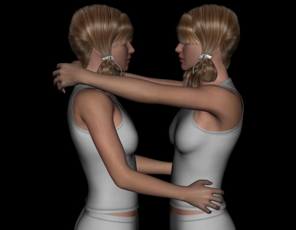 Обои картинки фото 3д графика, люди , people, девушки, фон, взгляд