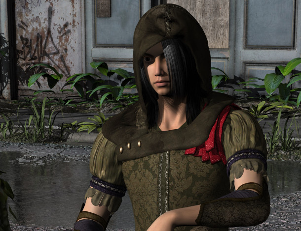 Обои картинки фото 3д графика, фантазия , fantasy, девушка, взгляд, фон