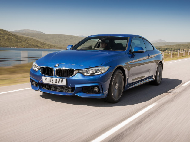 Обои картинки фото автомобили, bmw, coupе, m, синий, 435i, uk-spec, package, sport, f32, 2013г