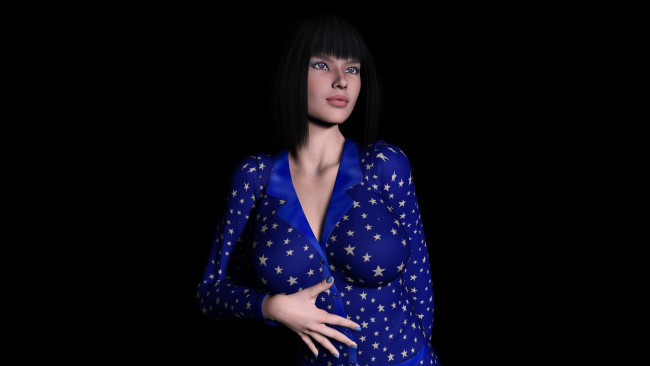 Обои картинки фото 3д графика, люди , people, девушка, фон, взгляд