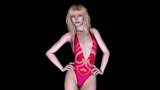 Обои картинки фото 3д графика, люди , people, девушка, взгляд, фон