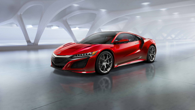 Обои картинки фото автомобили, acura, красный, nsx, 2016г