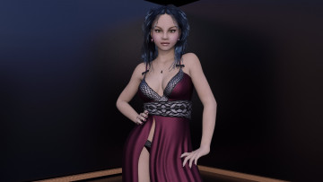 обоя 3д графика, люди , people, фон, взгляд, девушка