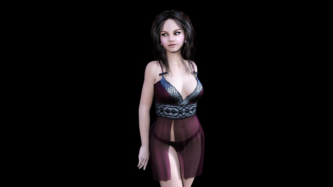 Обои картинки фото 3д графика, люди , people, взгляд, фон, девушка