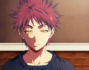 Картинка аниме shokugeki+no+soma парень фон взгляд