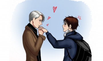 Картинка аниме yuri+on+ice виктор юри