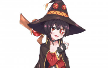 Картинка аниме kono+subarashii+sekai+ni+shukufuku+wo девушка взгляд фон