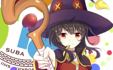 Картинка аниме kono+subarashii+sekai+ni+shukufuku+wo девушка взгляд фон