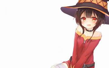 Картинка аниме kono+subarashii+sekai+ni+shukufuku+wo девушка взгляд фон