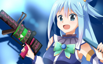 Картинка аниме kono+subarashii+sekai+ni+shukufuku+wo девушка взгляд фон