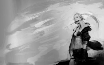 Картинка аниме оружие +техника +технологии девушка нож