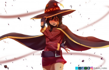 Картинка аниме kono+subarashii+sekai+ni+shukufuku+wo девушка взгляд фон