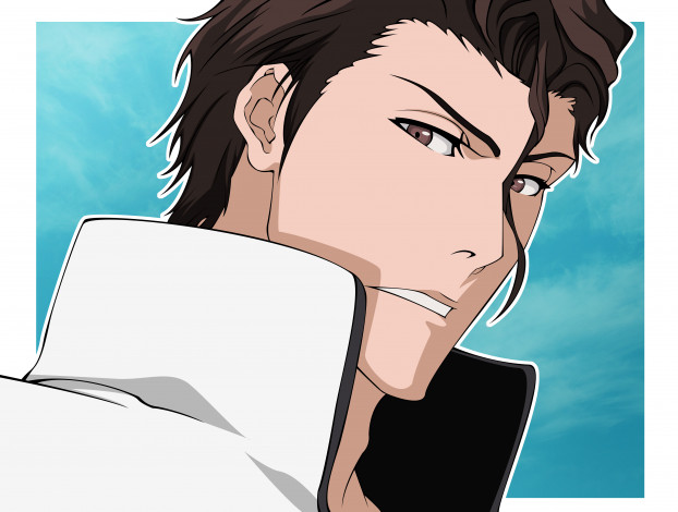 Обои картинки фото аниме, bleach, aizen, sousuke