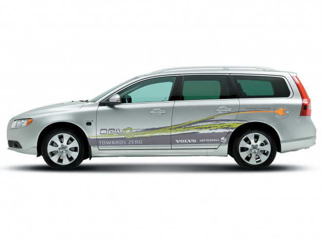 Обои картинки фото volvo v70 plug in hybrid prototype 2009, автомобили, volvo, v70, 2009, prototype, plug, in, hybrid