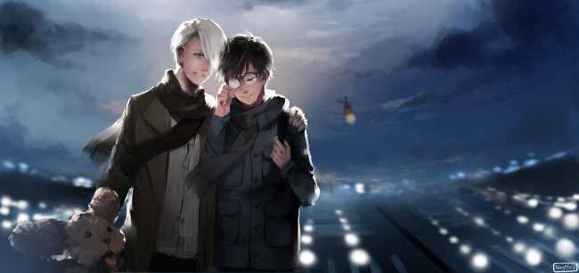 Обои картинки фото аниме, yuri on ice, юри, виктор