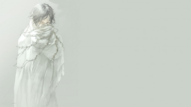 Обои картинки фото аниме, unknown,  другое, парень, накидка