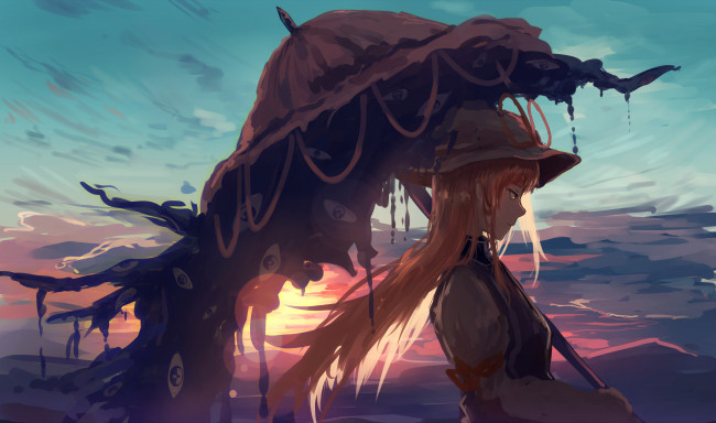 Обои картинки фото аниме, touhou, yakumo, yukari