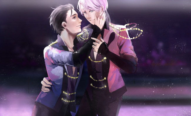 Обои картинки фото аниме, yuri on ice, виктор, юри