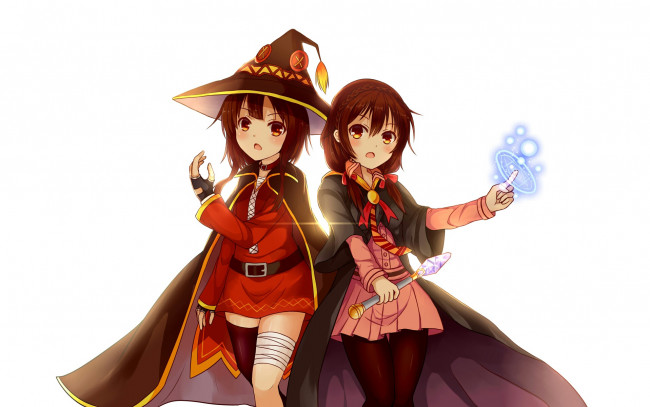 Обои картинки фото аниме, kono subarashii sekai ni shukufuku wo, девушка, взгляд, фон