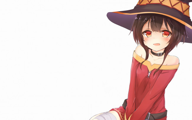 Обои картинки фото аниме, kono subarashii sekai ni shukufuku wo, девушка, взгляд, фон