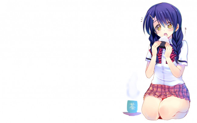 Обои картинки фото аниме, shokugeki no soma, девушка, взгляд, фон