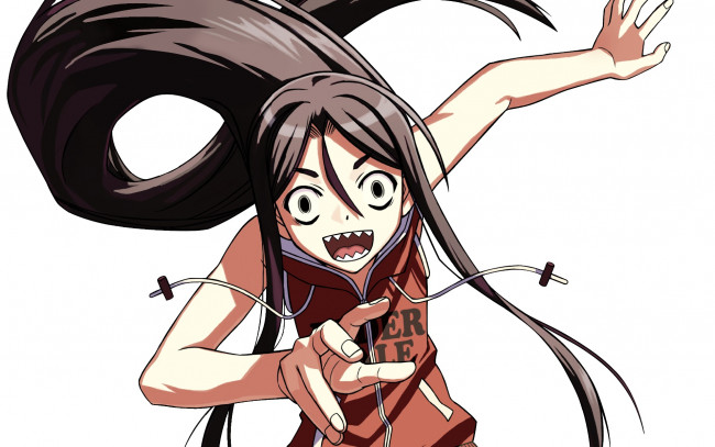 Обои картинки фото uq holder, аниме, фон, взгляд, парень