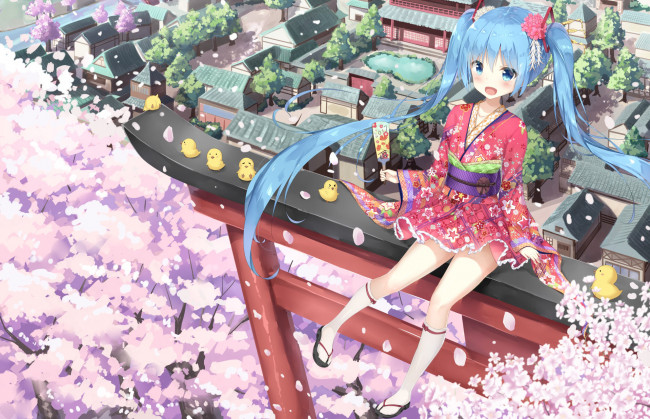 Обои картинки фото аниме, vocaloid, hatsune, miku