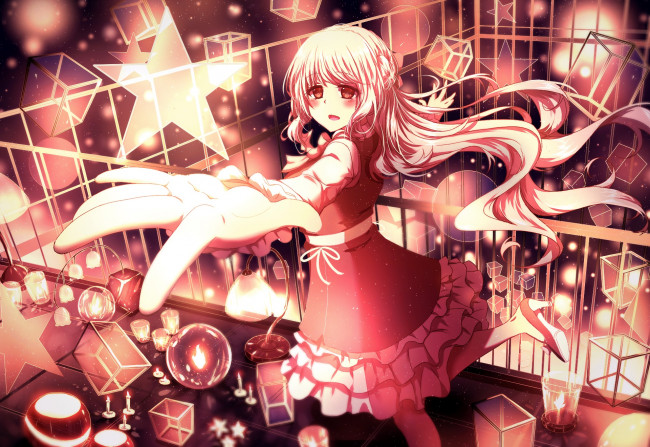 Обои картинки фото аниме, unknown,  другое, взгляд, девушка, фон