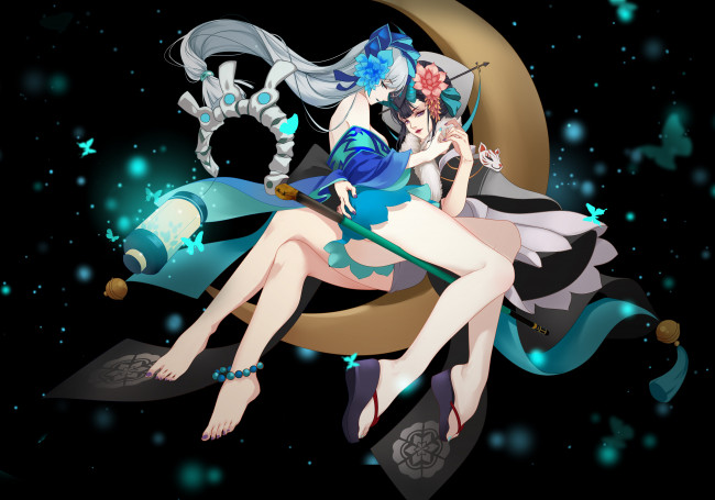 Обои картинки фото аниме, onmyouji, yanmo, aoandon