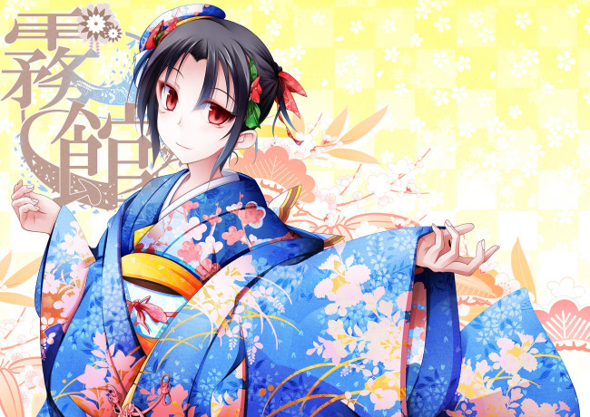 Обои картинки фото аниме, kantai collection, фон, взгляд, девушка