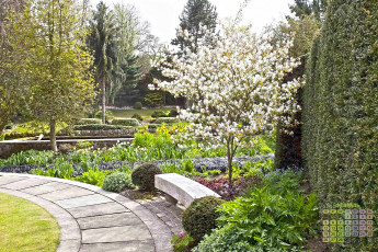 Картинка календари природа дорожка скамейка растения 2018