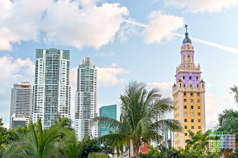 Картинка календари города облака деревья здание 2018