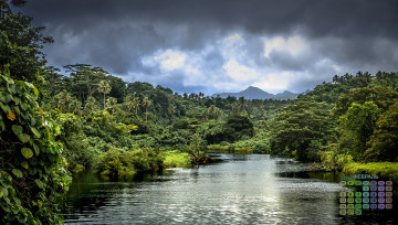 Картинка календари природа гора 2018 водоем деревья растения